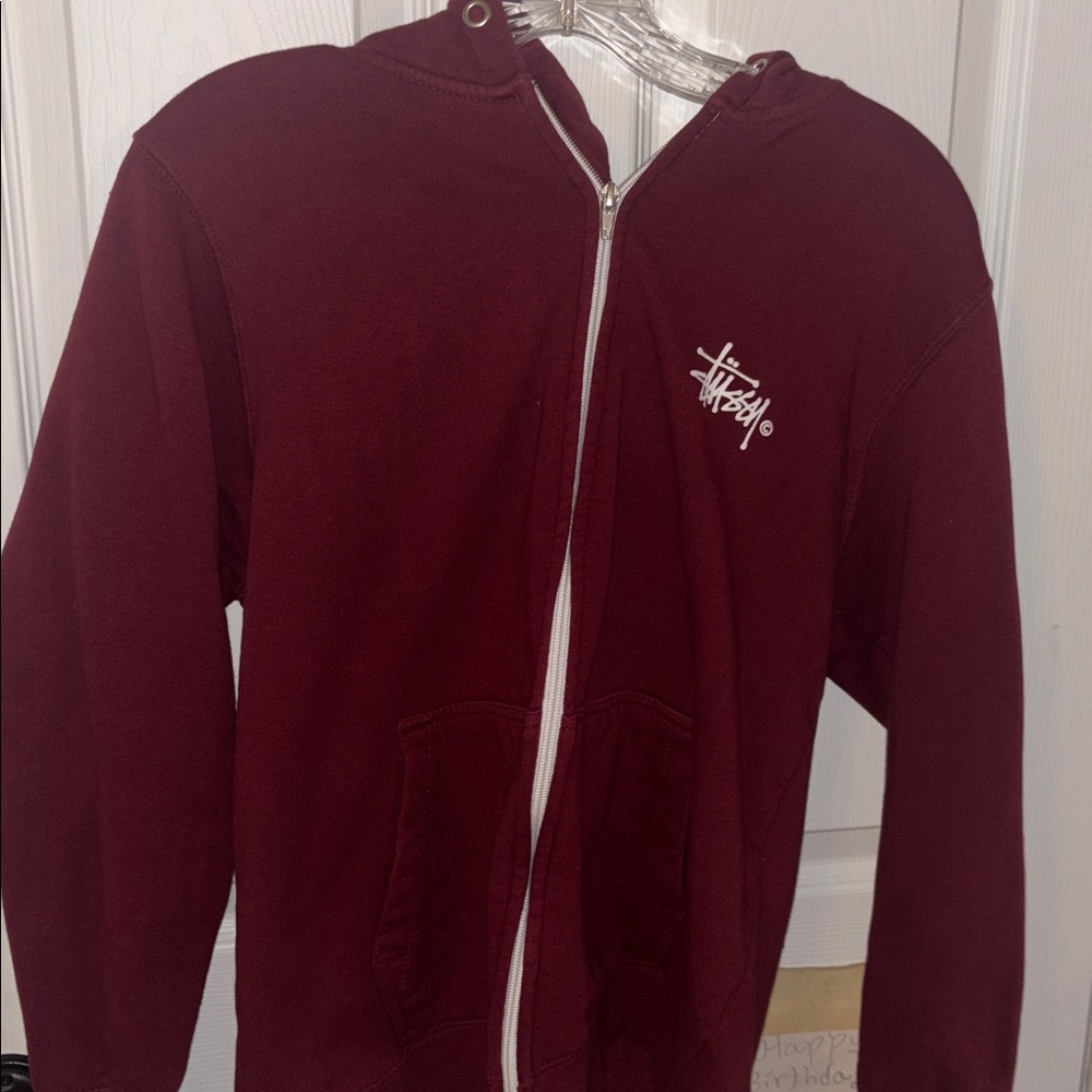 Burgundy Zip-Up Hoodie